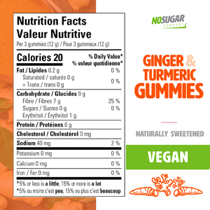 No Sugar Ginger and Turmeric Gummies (2-Pack)