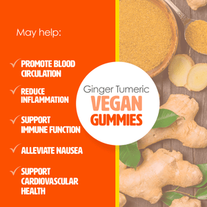 No Sugar Ginger and Turmeric Gummies (2-Pack)