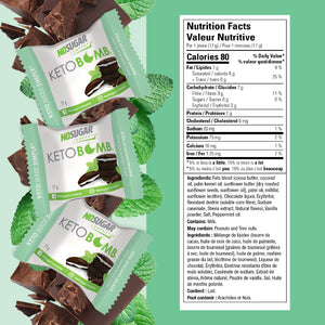 No Sugar Keto Bomb Dark Chocolate Mint - 30 Bombs, 17g (0.60oz) per Bomb