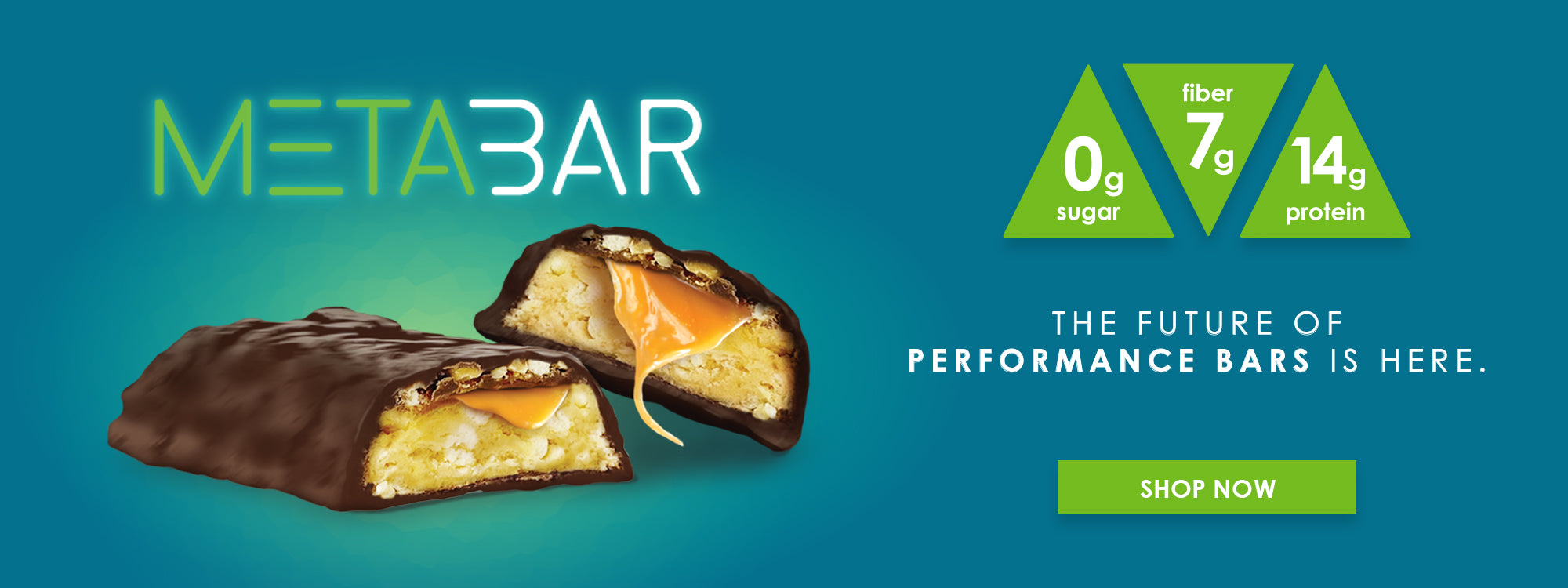 No Sugar Company New METABAR - Chocolate Caramel and Peanut Flavour bar