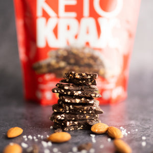 No Sugar Keto Krax Dark Chocolatey Sea Salt & Almonds - 2x 245g bags = 490g
