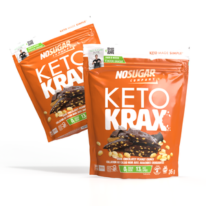 No Sugar Keto Krax Dark Chocolatey Peanut Crunch - 2x 245g bags = 490g