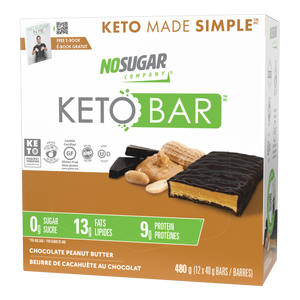 No Sugar Keto Bar Chocolate Peanut Butter - 12 Bars, 40g (1.41oz) per Bar