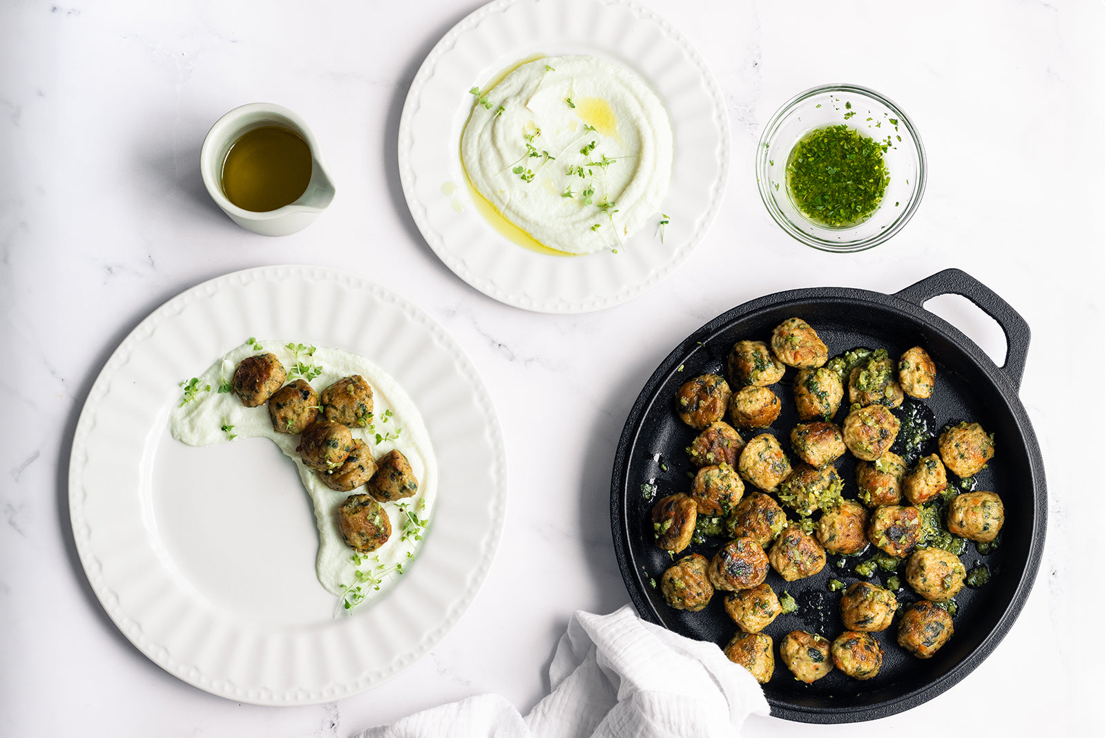 Turkey Meatballs w/ Cauliflower Puree