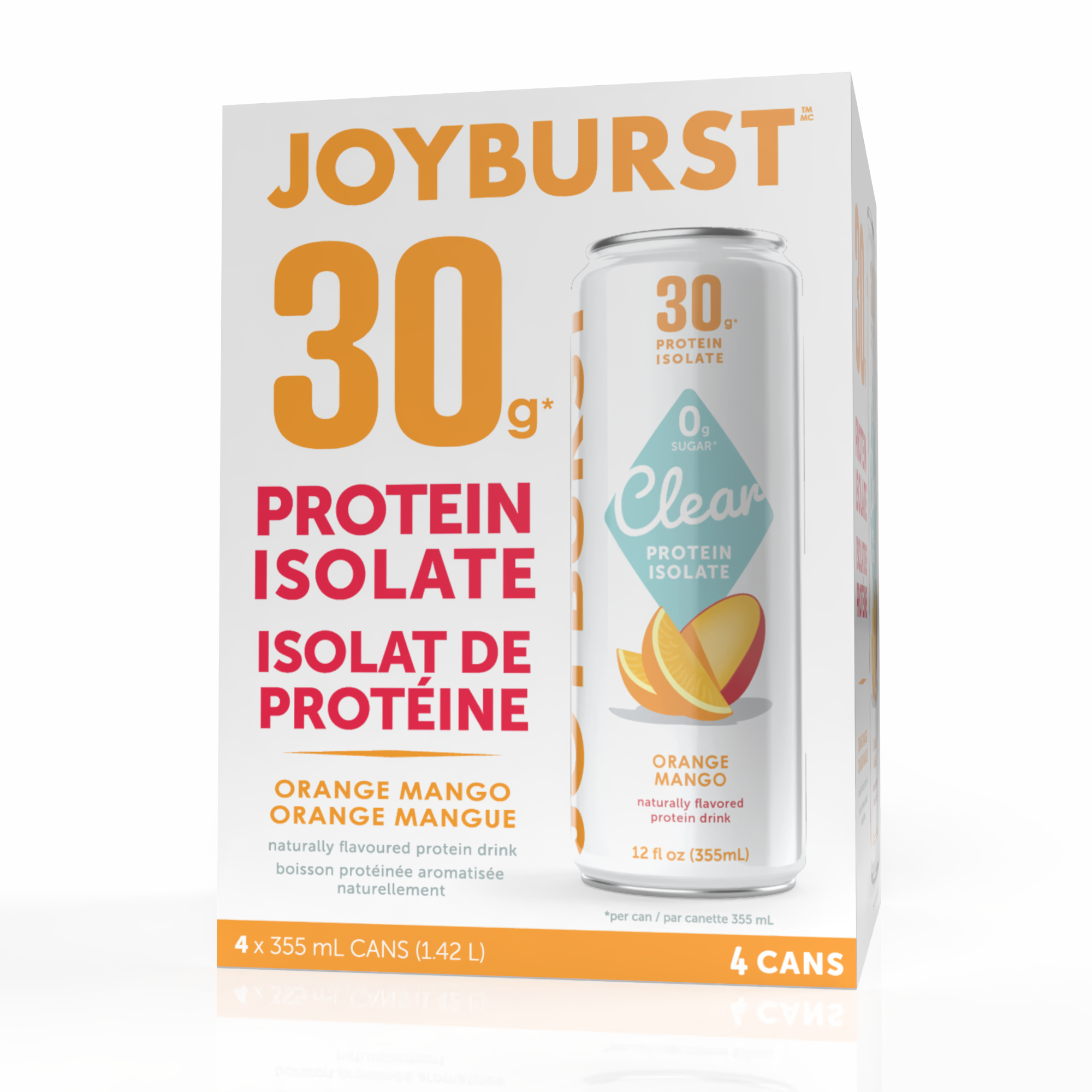 Joyburst Clear Protein Drink - Orange Mango Flavour - 4ct