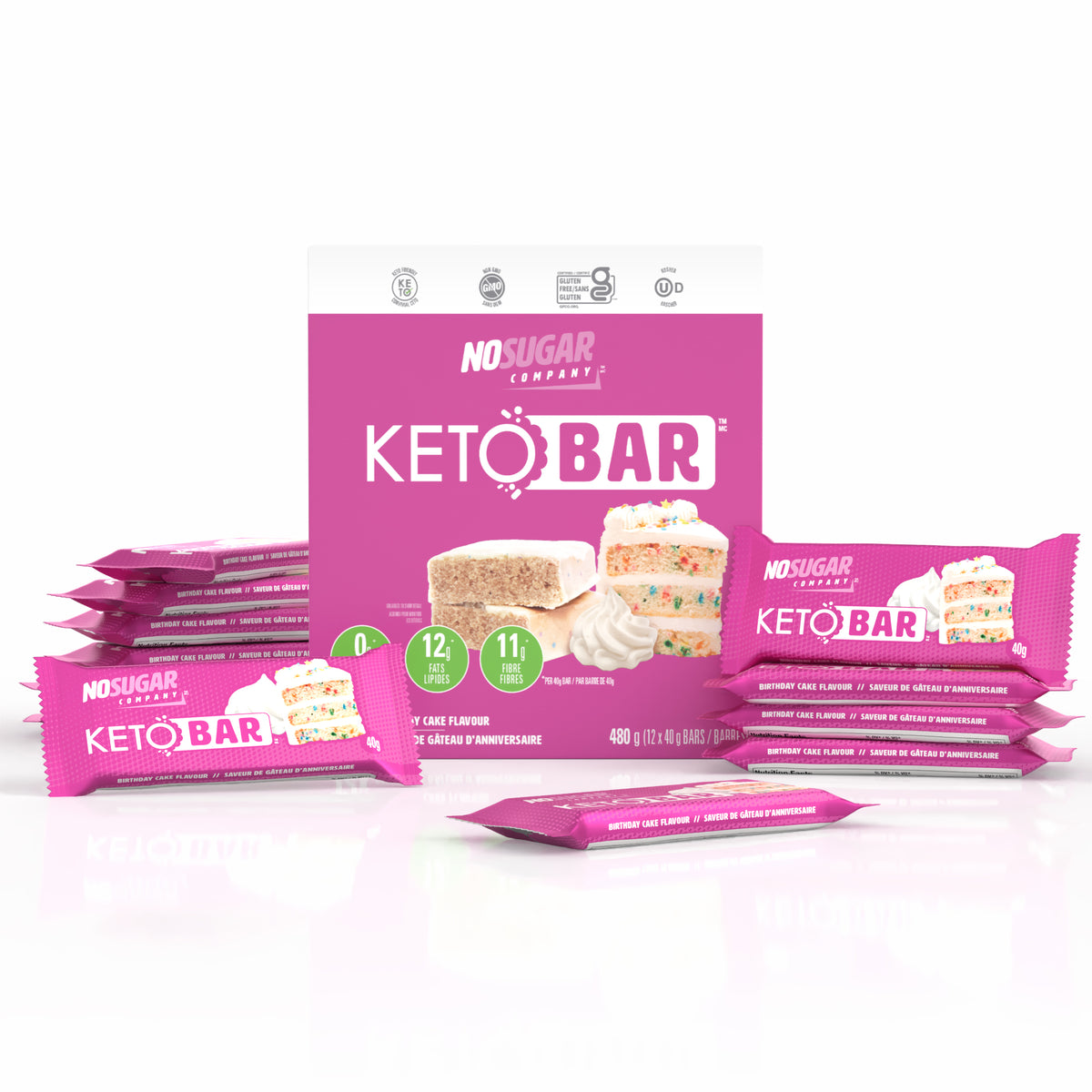 No Sugar Keto Bar Birthday Cake - 12 Bars (New Look!)