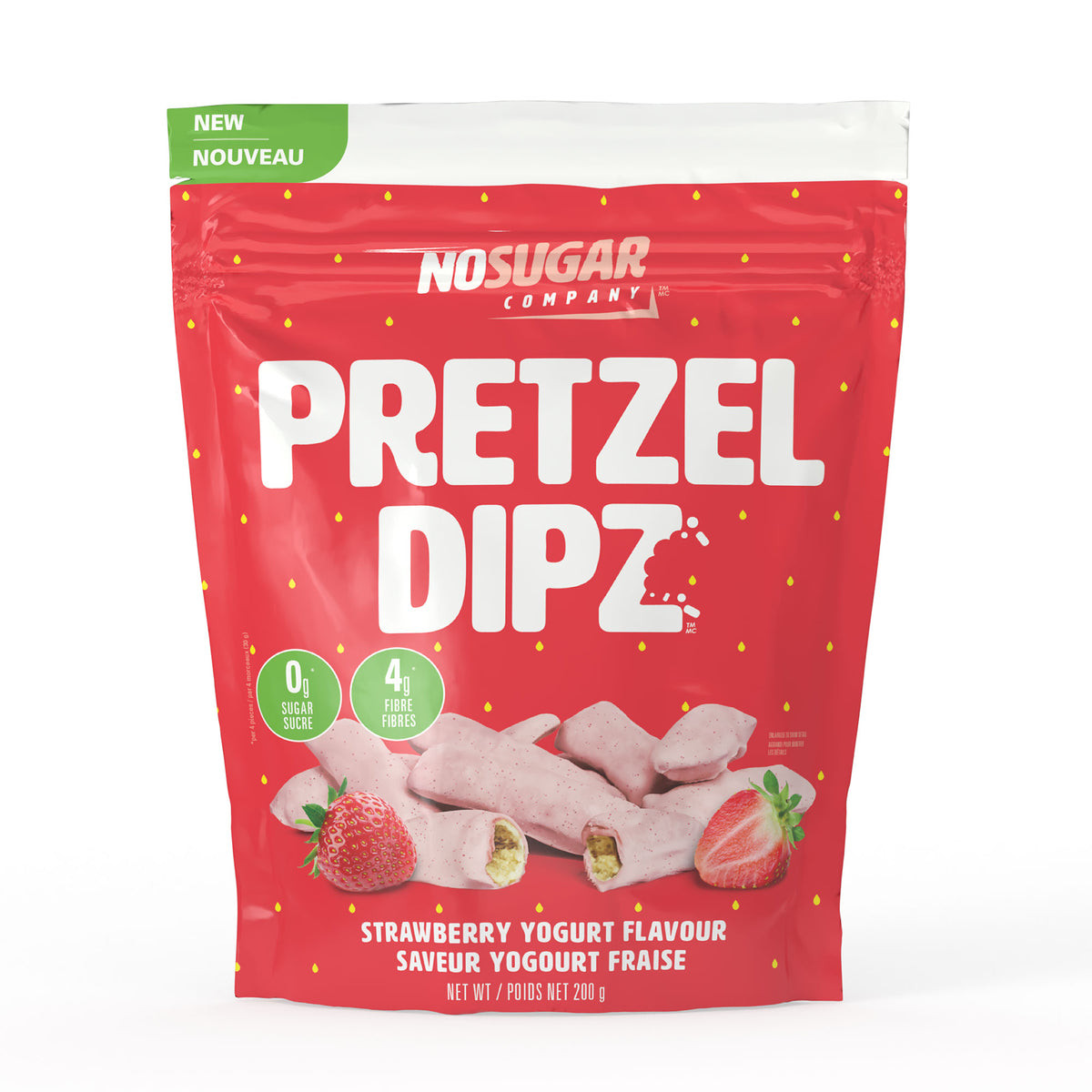 No Sugar Pretzel Dipz Strawberry Yogurt Flavour - 200g