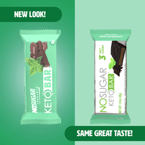 No Sugar Keto Bar Chocolate Mint 12ct (New Look!)