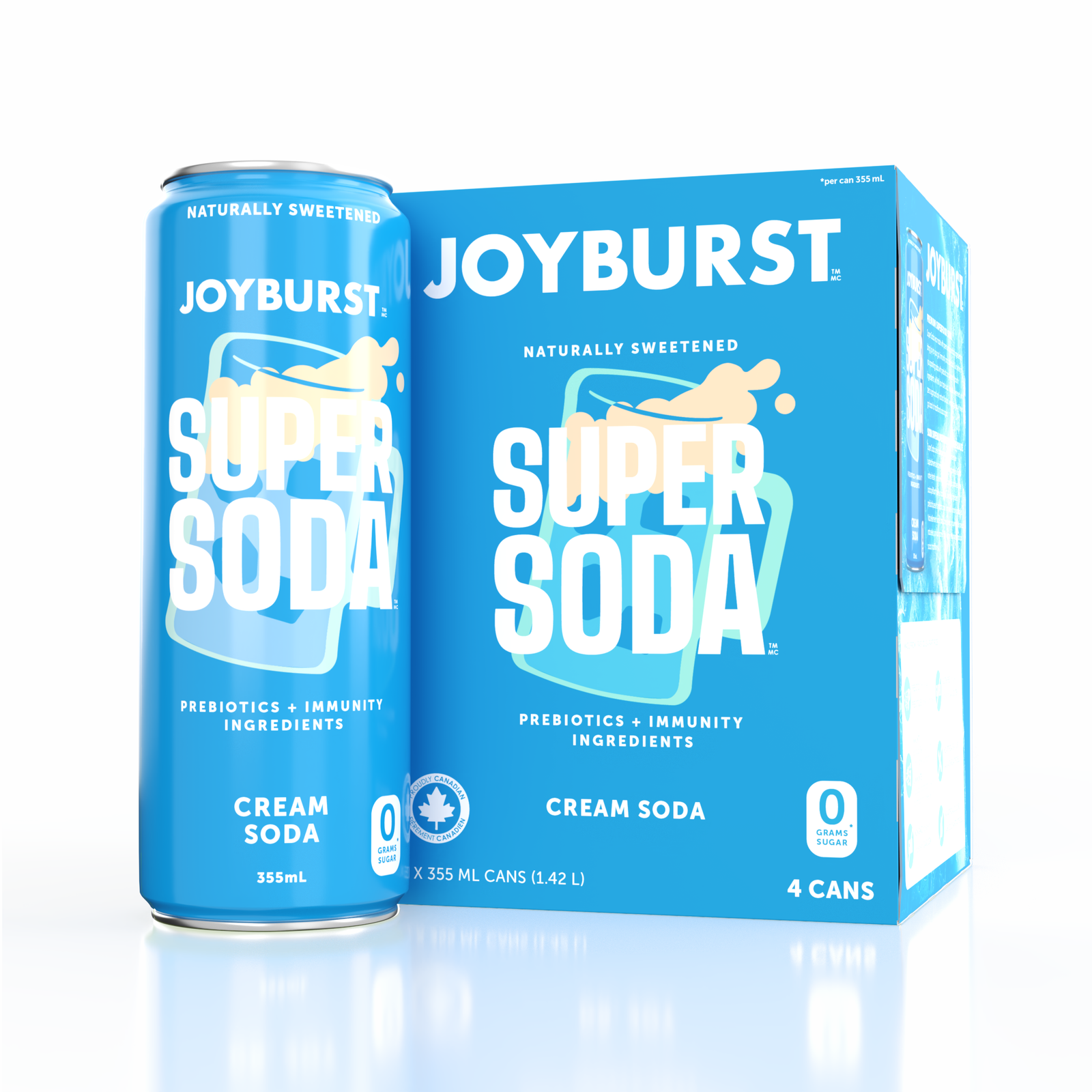 Joyburst Super Soda -  Cream Soda 12 pack (3x4ct)