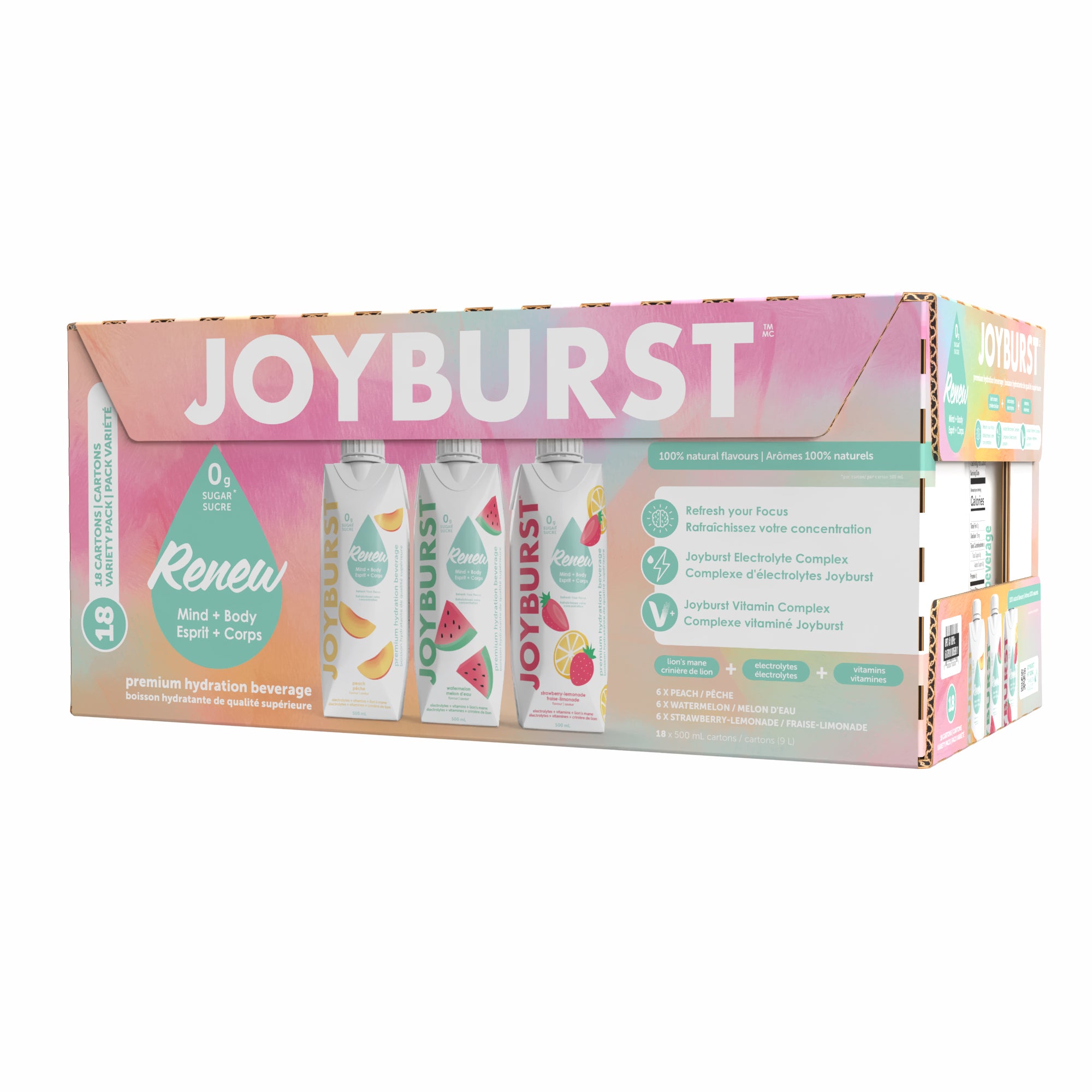 Joyburst Renew Hydration Variety Pack - 18 pack - No Sugar Company