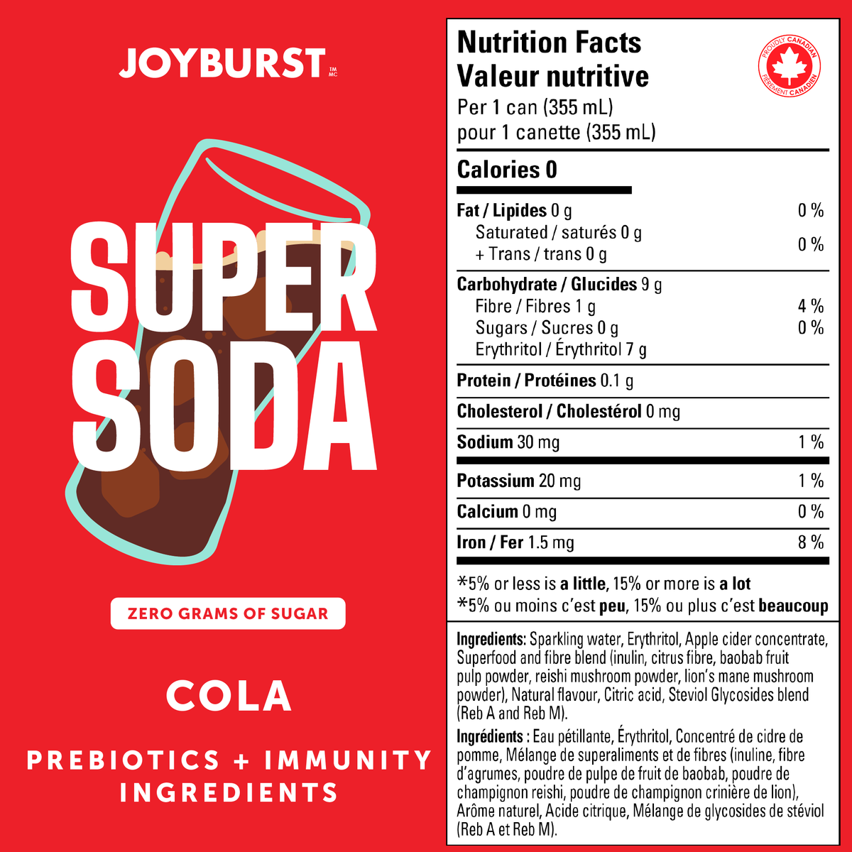 Joyburst Super Soda - Cola 12 pack (3x4ct)