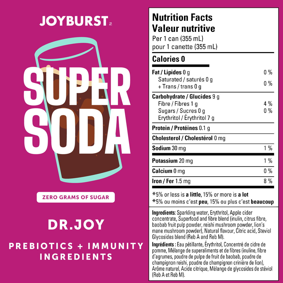 Joyburst Super Soda - Dr Joy 12 pack (3x4ct)
