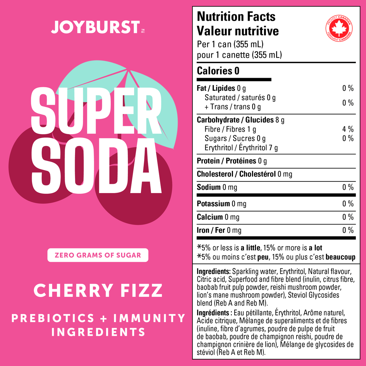 Joyburst Super Soda - Cherry Fizz 12 pack (3x4ct)