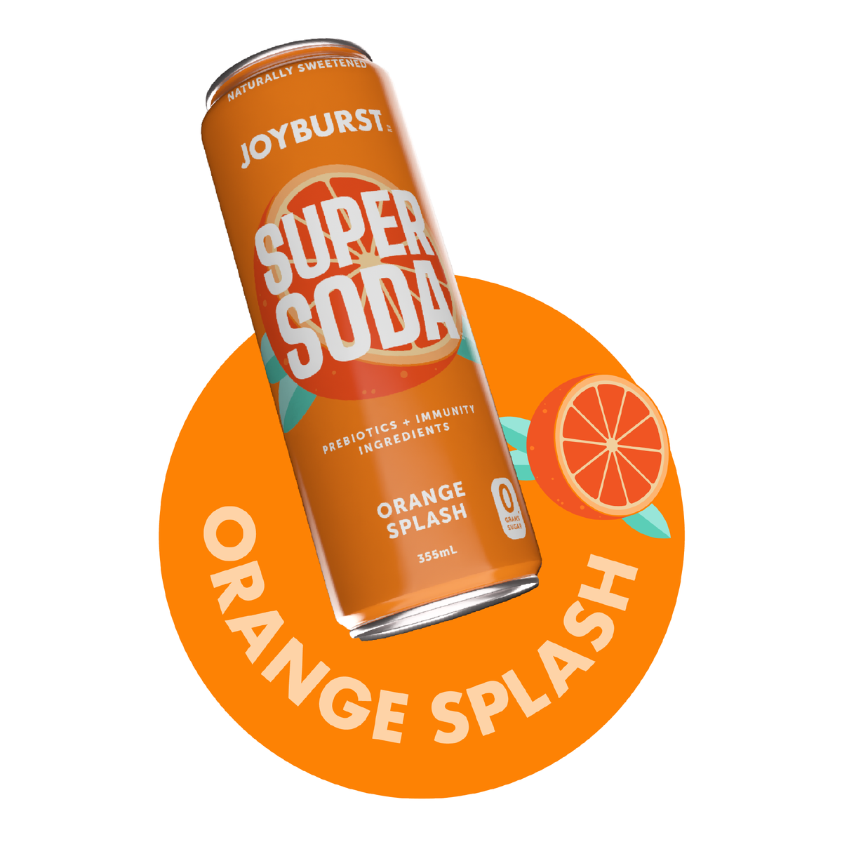 Joyburst Super Soda - Orange Splash 12 pack (3x4ct)