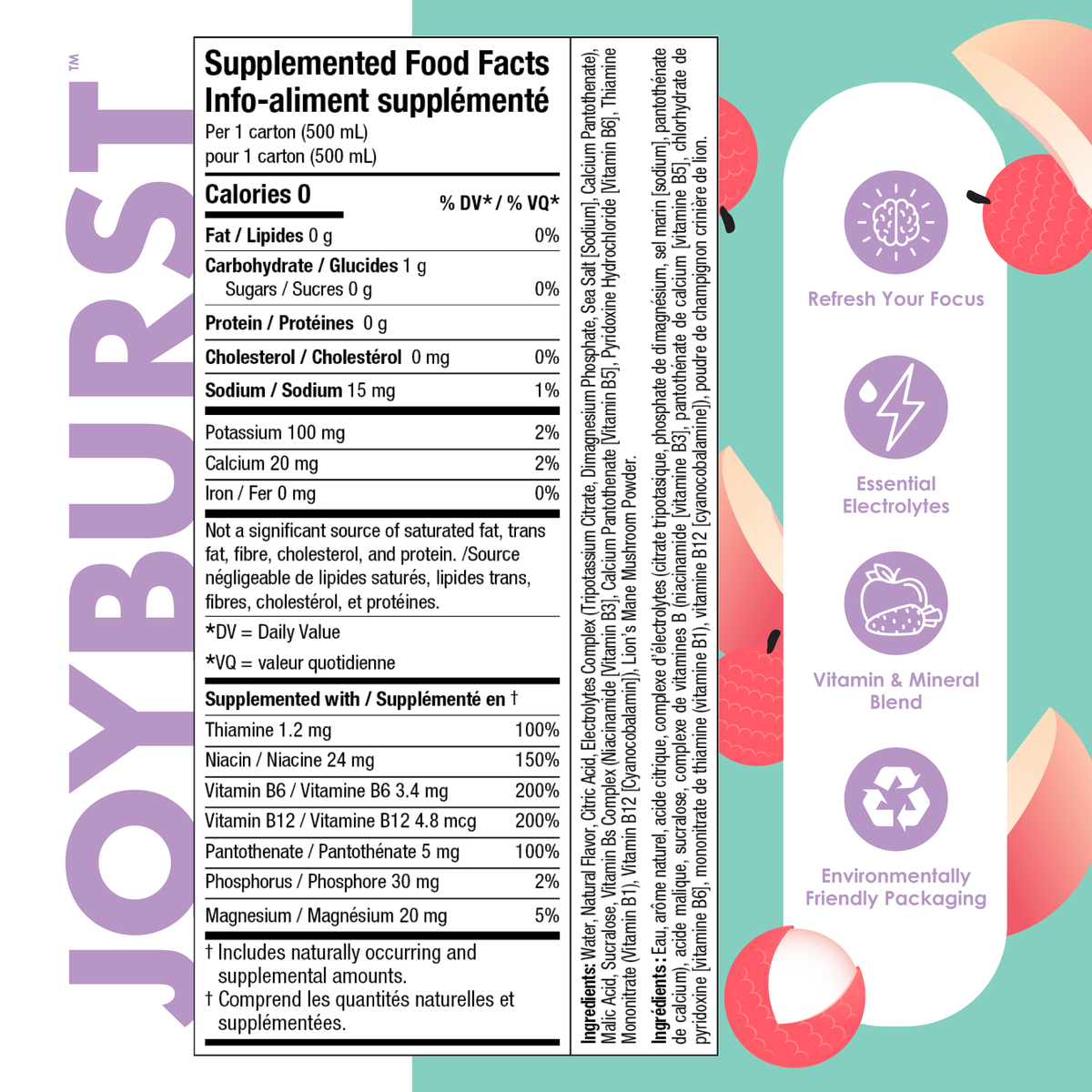 Joyburst Renew Hydration White Peach Lychee - 12pk