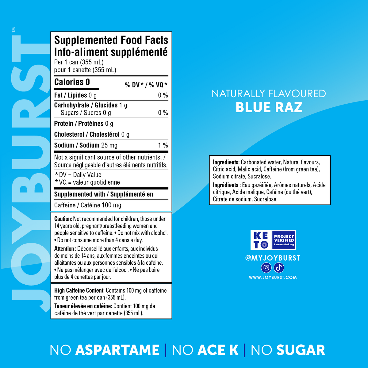 *While Supplies Last*  Joyburst Energy Drink Blue Raz - 12 pack