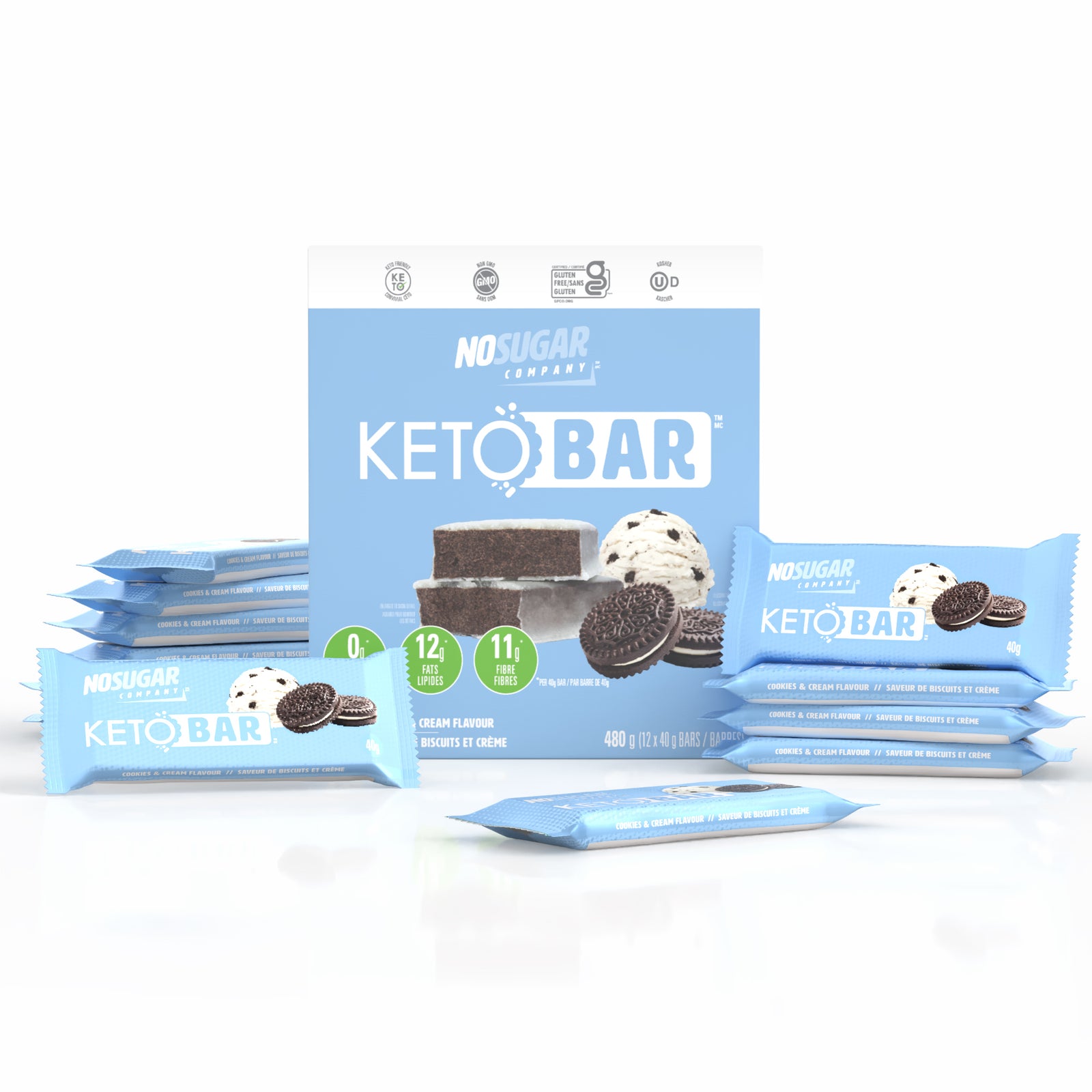 No Sugar Keto Bar Cookies and Cream (New Look!)