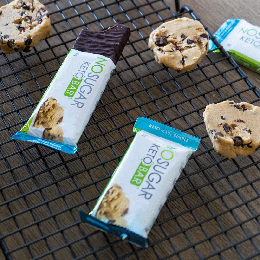 No Sugar Keto Bar Chocolate Chip Cookie Dough - 12 Bars, 40g (1.41oz) per Bar