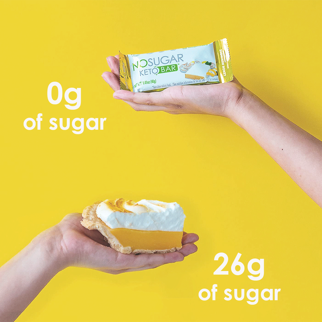 No Sugar Keto Bar Lemon Meringue - 12 bars, 40g (1.41oz) per Bar (3x4ct Boxes)