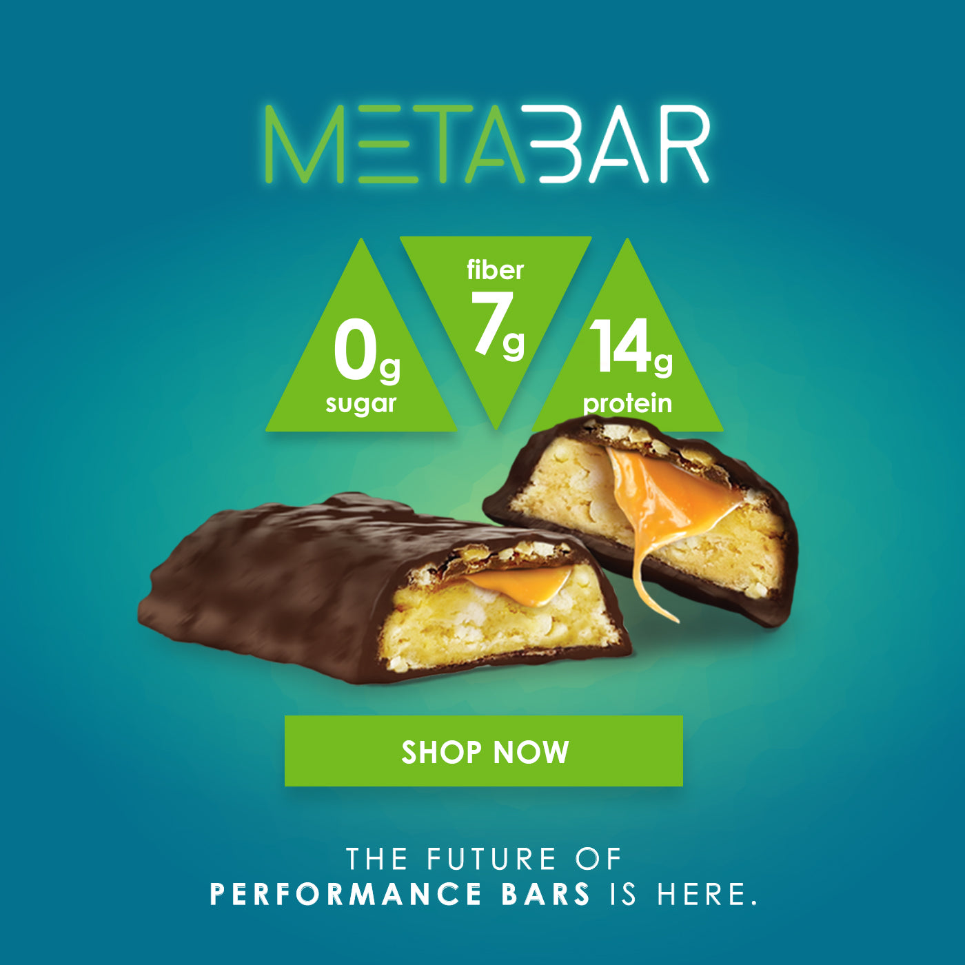 No Sugar Company New METABAR - Chocolate Caramel and Peanut Flavour bar