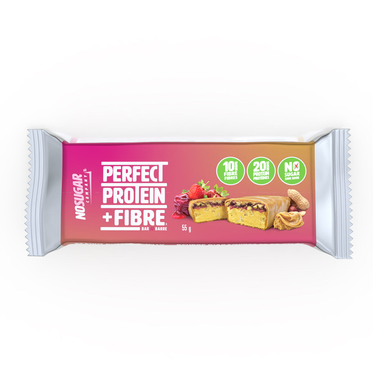 Perfect Protein + Fibre Bar - Peanut Butter + Jelly Flavour - 14 ct value pack