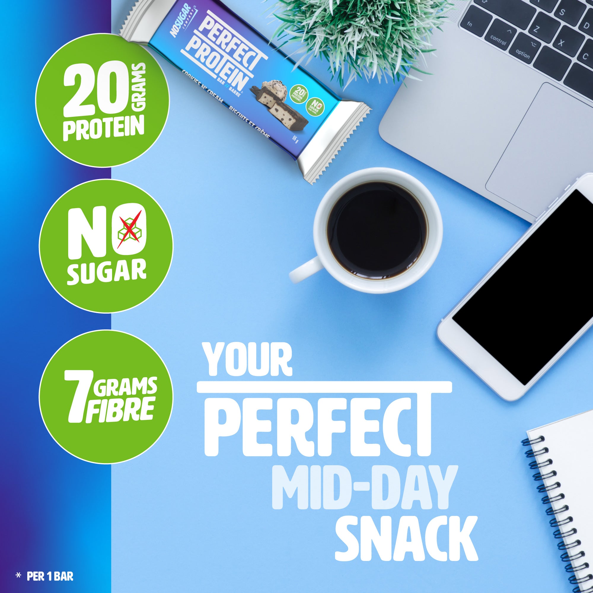 Shop No Sugar Perfect Protein Bar | Chocolate Cookies and Cream Flavour ...