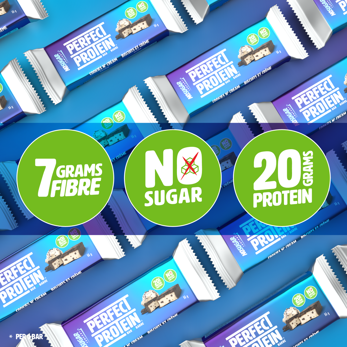 Perfect Protein Bar - Cookies and Cream Flavour - 14 count value pack