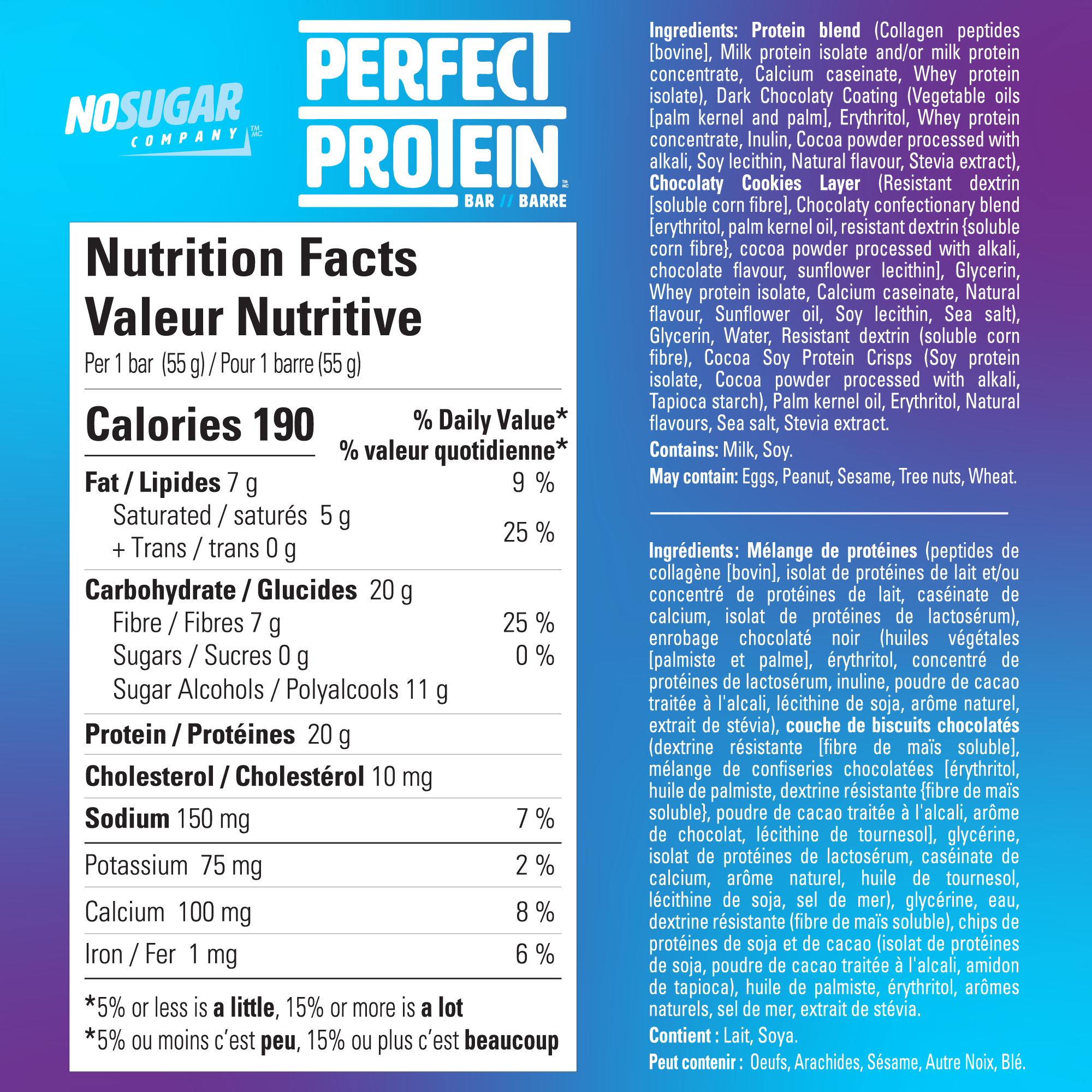 Shop No Sugar Perfect Protein Bar | Chocolate Cookies and Cream Flavour ...