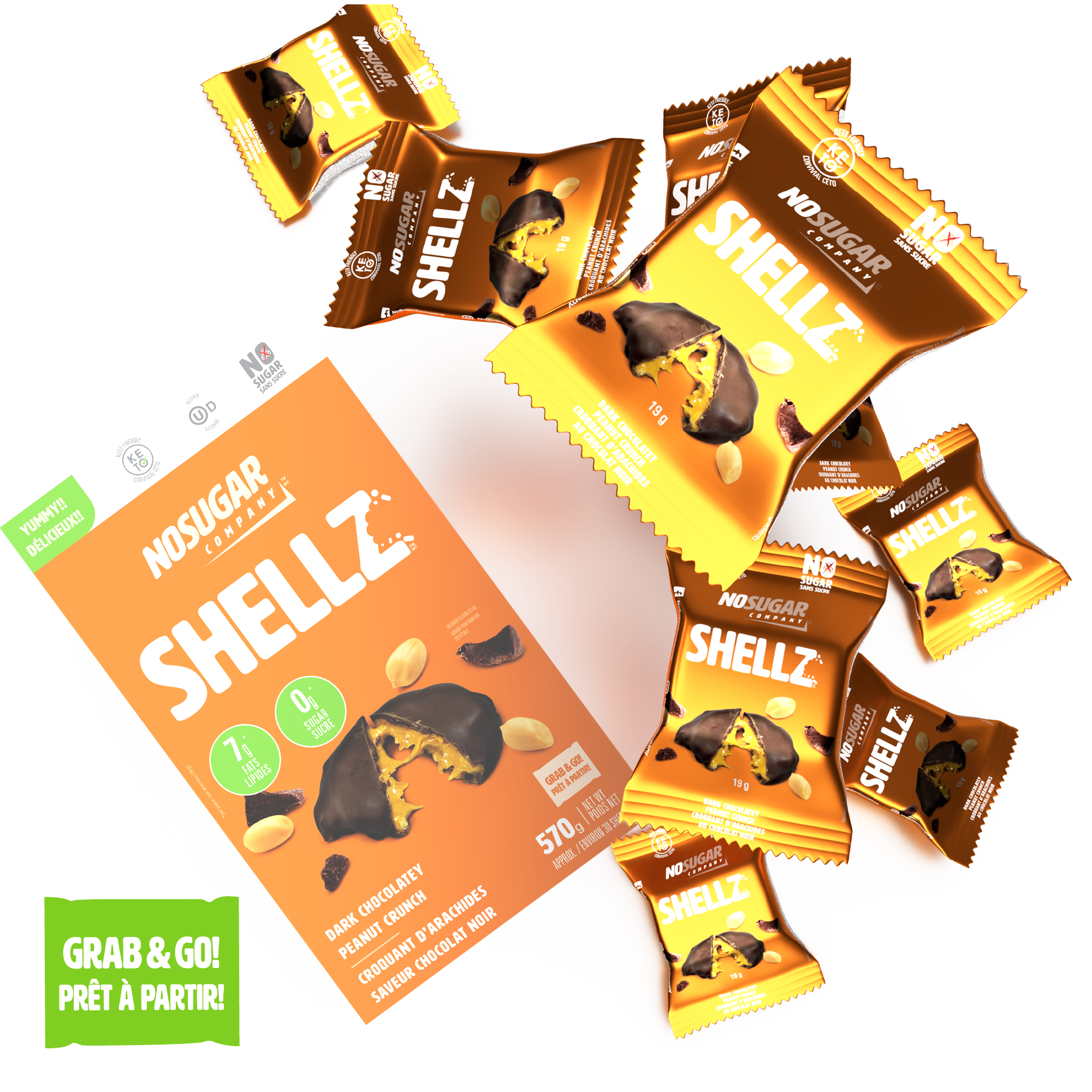 No Sugar Keto Shellz Chocolatey Peanut Crunch | The No Sugar Company