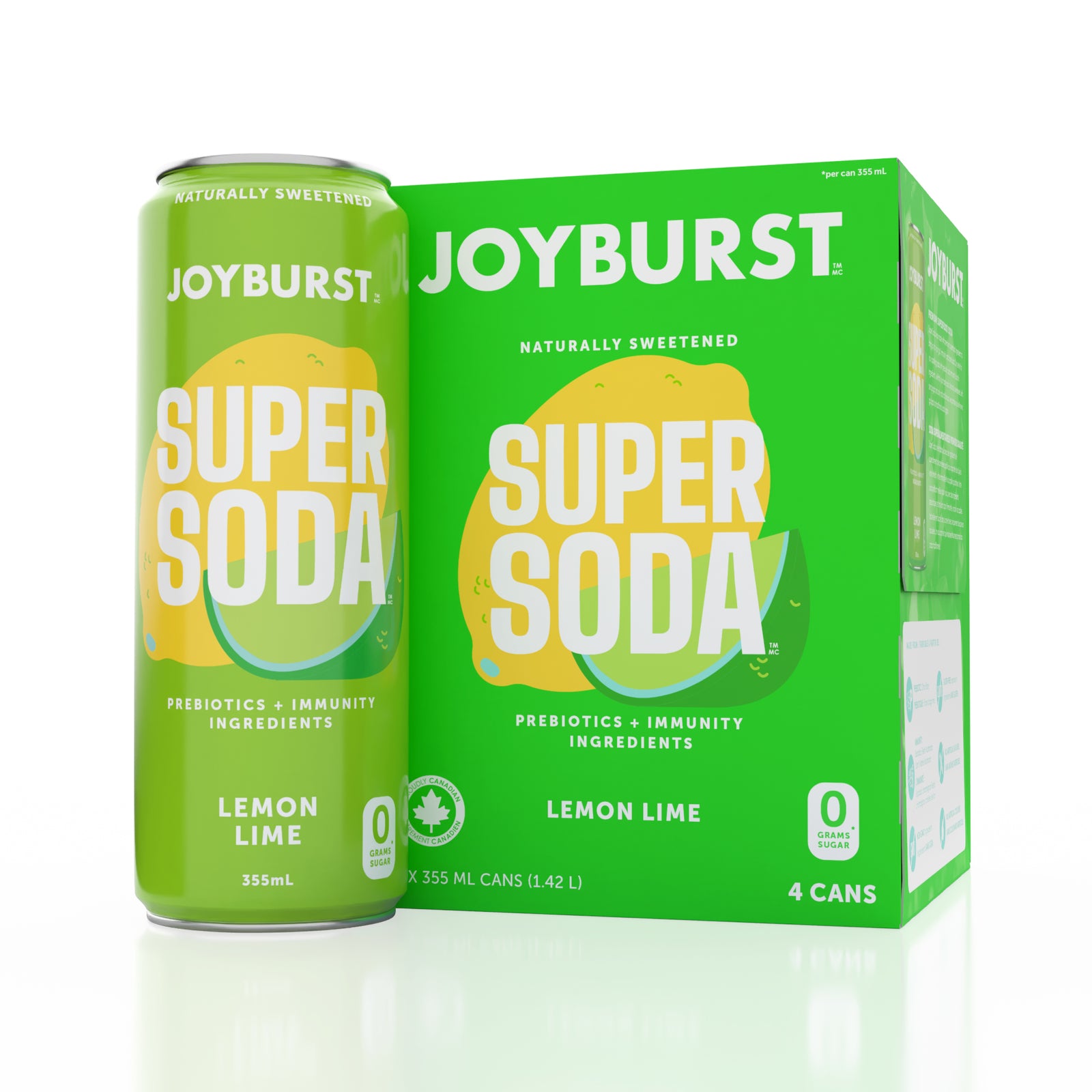 Joyburst Super Soda -  Lemon-Lime 12 pack (3x4ct)