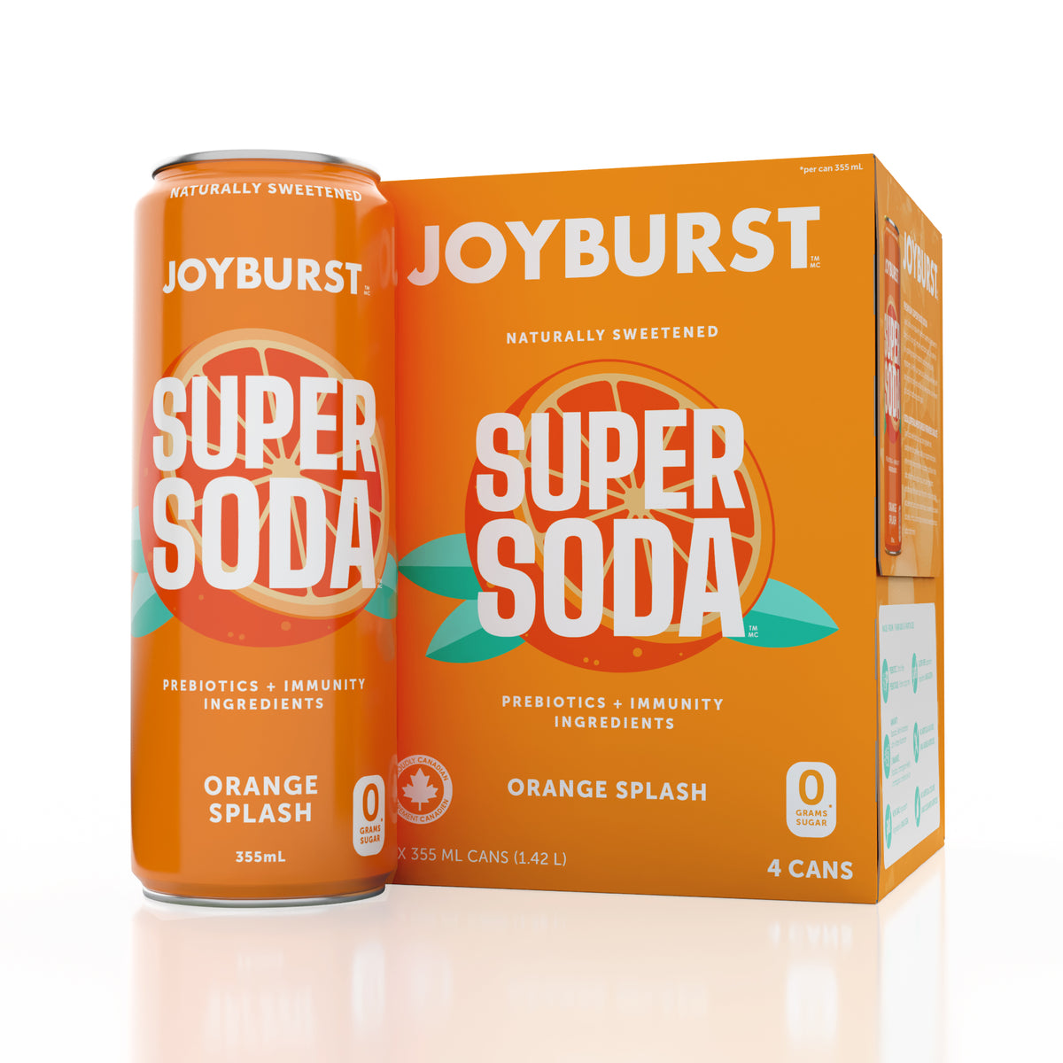 Joyburst Super Soda - Orange Splash 12 pack (3x4ct)