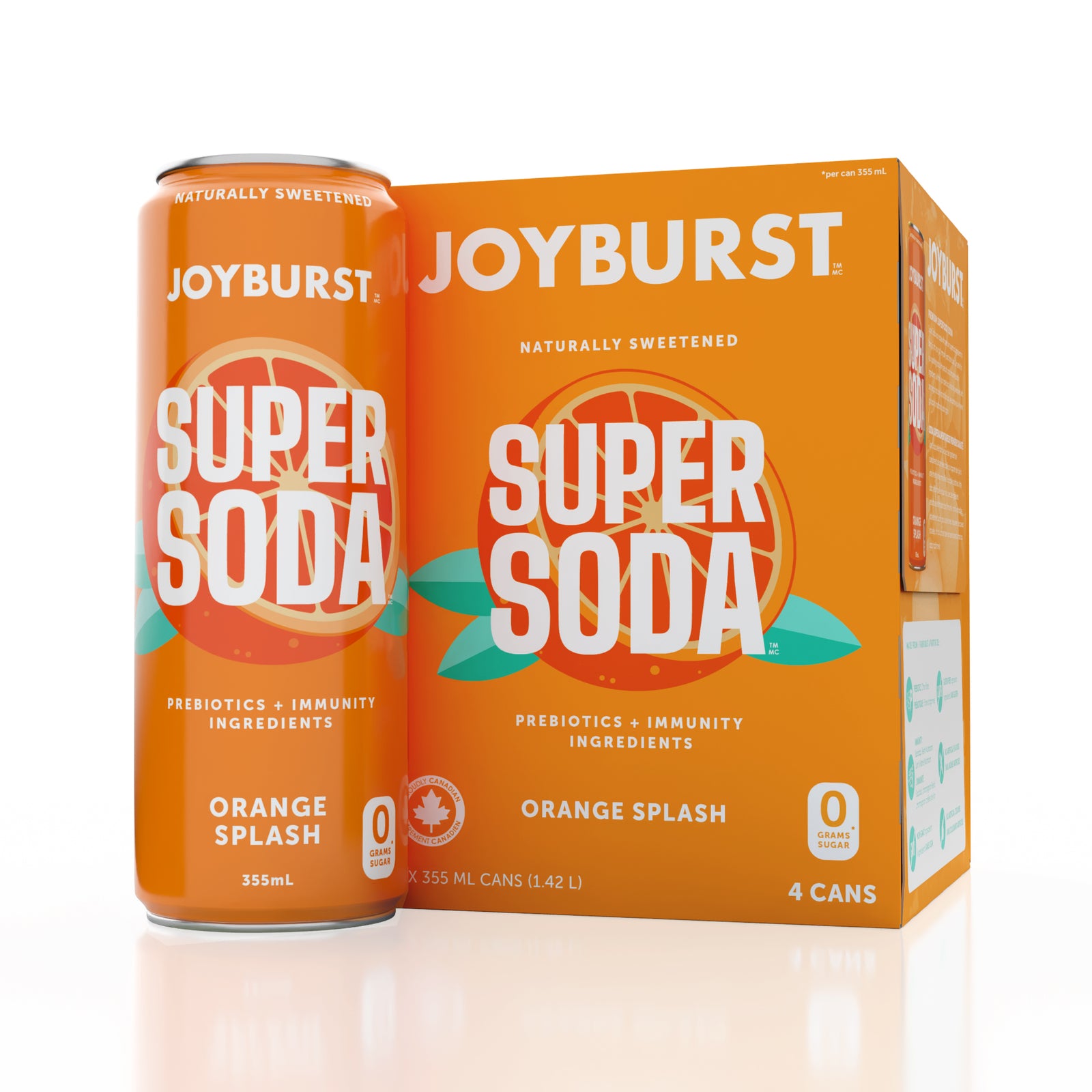 Joyburst Super Soda - Orange Splash 12 pack (3x4ct)