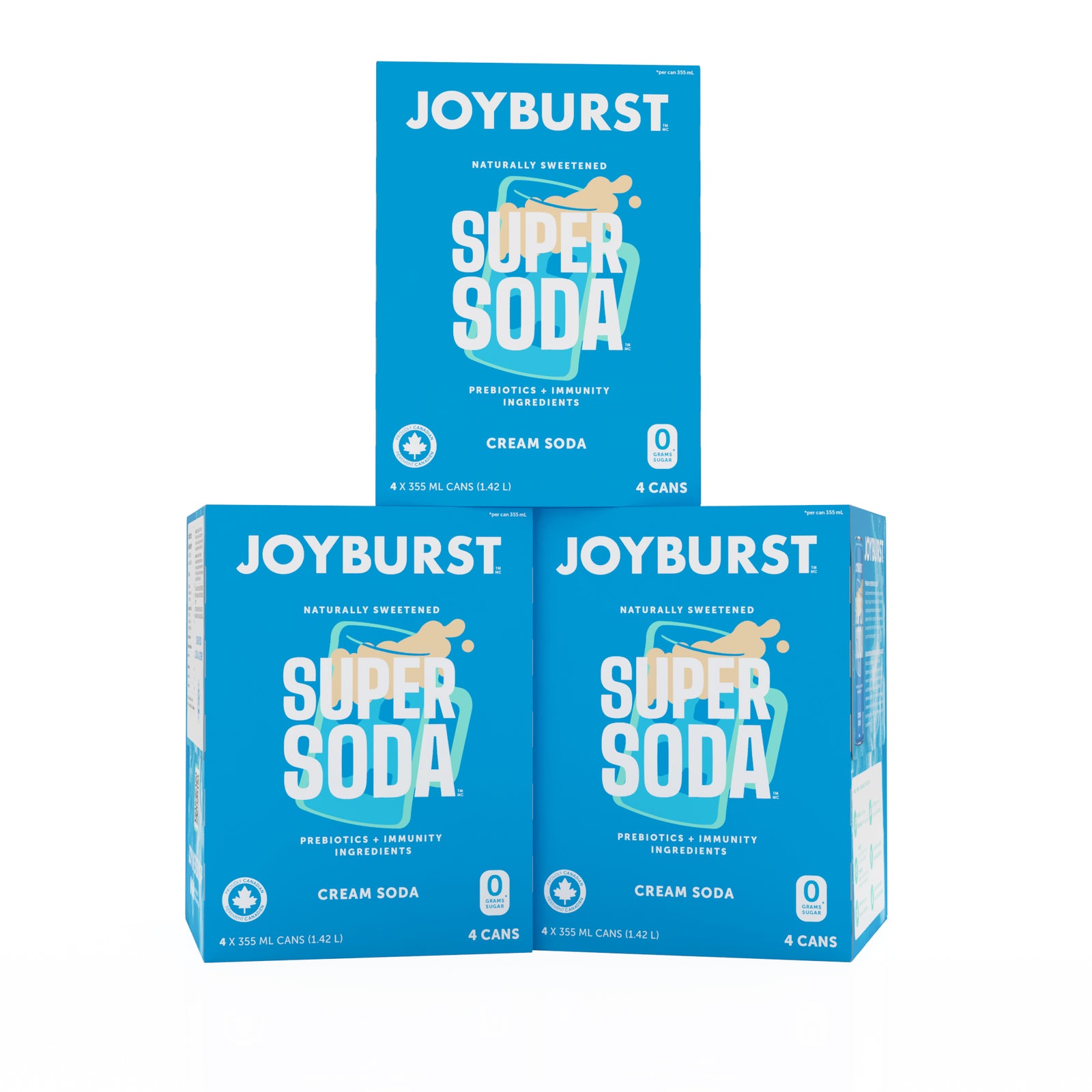Joyburst Super Soda -  Cream Soda 12 pack (3x4ct)