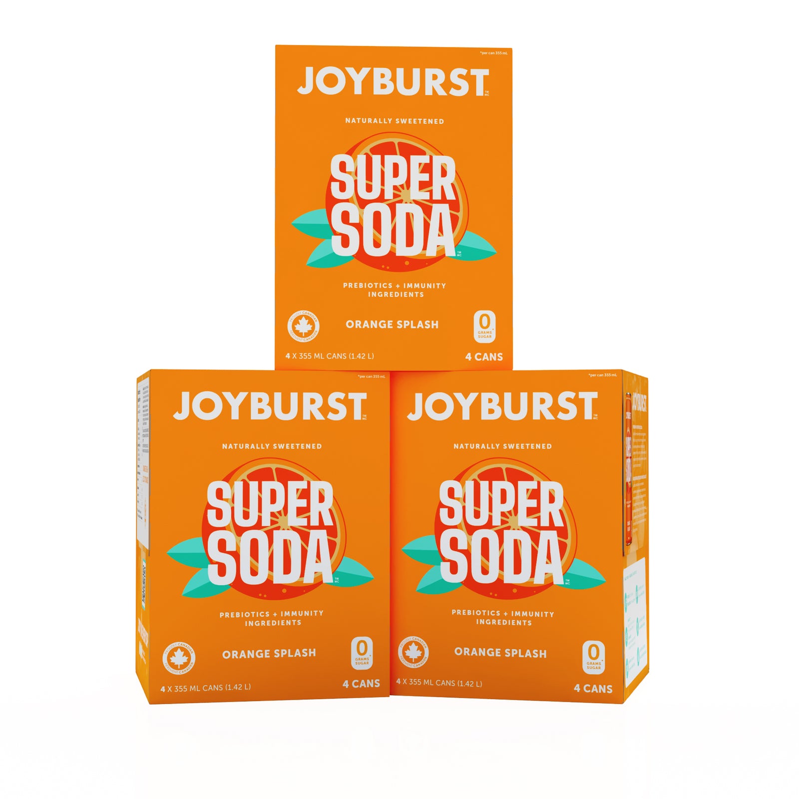 Joyburst Super Soda - Orange Splash 12 pack (3x4ct)