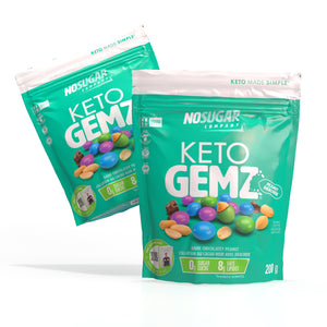 No Sugar Keto Gemz Dark Chocolatey Peanut - 2 bags, 400g