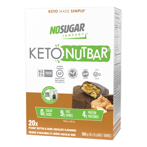 No Sugar Keto Nutbar Peanut Butter and Dark Chocolate - 20 Nutbars, 25g (0.88oz) per Nutbar