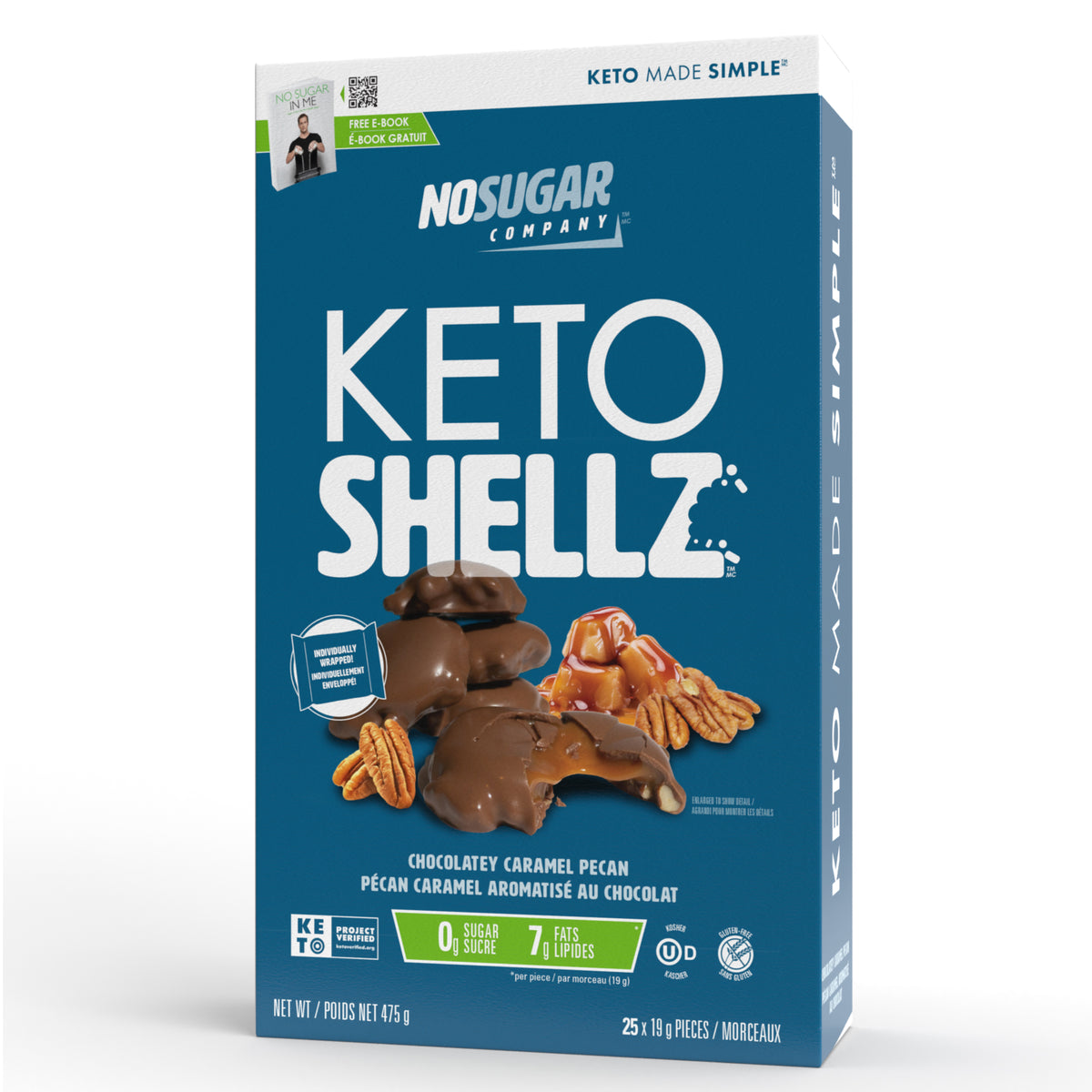 No Sugar Keto Shellz Chocolatey Caramel Pecan - 25 pieces