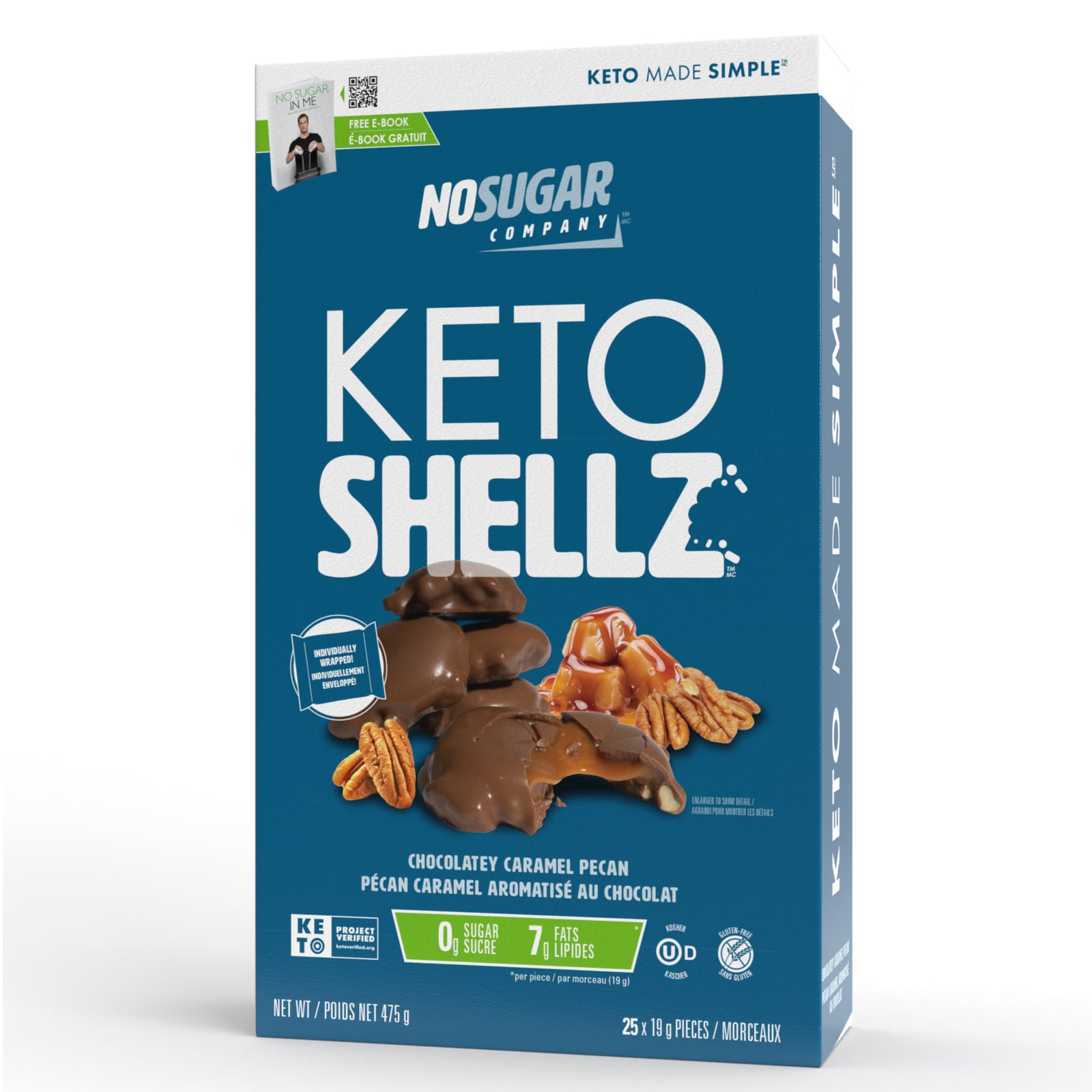 No Sugar Keto Shellz Chocolatey Caramel Pecan - 25 pieces