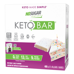 no sugar keto birthday cake bars. gluten free, non-gmo, kosher, keto project verified. 