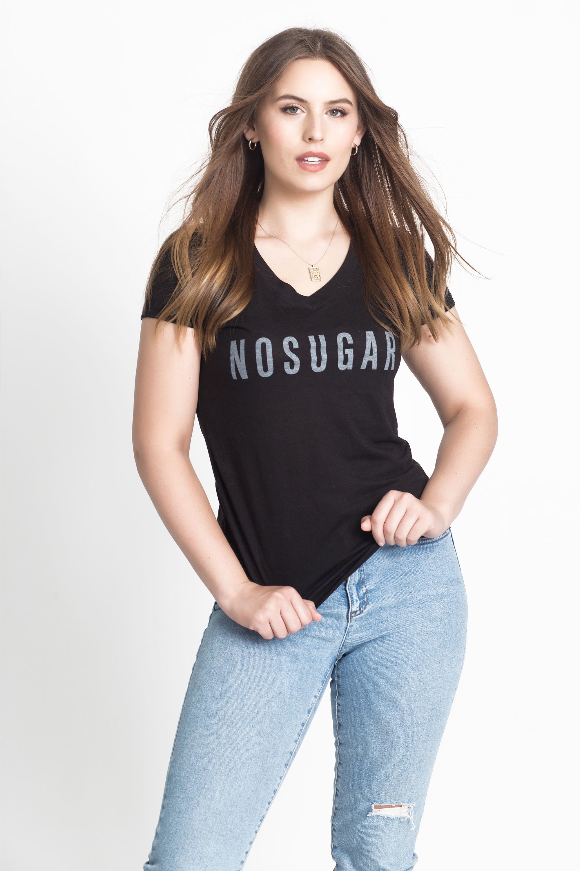 No Sugar T Shirt for Women Black S